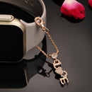 Rose Gold Plated Stylish White American Diamond Contemporary Watch Charms