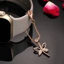 Rose Gold Plated Stylish White American Diamond Contemporary Watch Charms