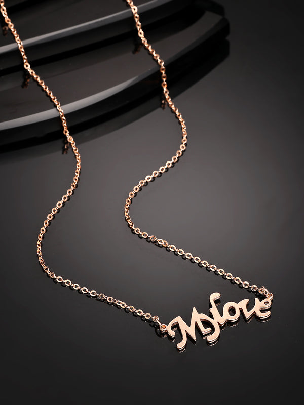 Rose Gold Plated with Stylish Design Stainless Steel Pendent Set