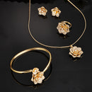 Gold Plated with White American Diamonds Studded Floral Shaped Pendent Combo Set