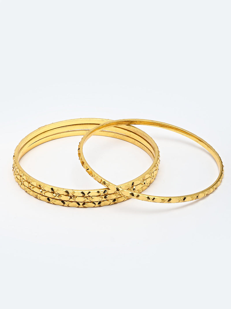 Gold Plated Set Of 4 Traditional Classic Bangle Set