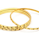 Gold Plated Set Of 4 Traditional Classic Bangle Set