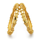Gold Plated Set Of 2 Traditional Classic Textured Designer Bangle Set