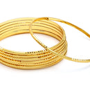Gold Plated Set Of 8 Traditional Classic Bangle Set