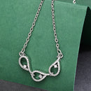 Rhodium Plated with Beautiful Tear Drop Shape Pendant