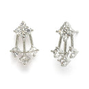 Rhodium Plated Unique Design white American Diamond Stones Studded Jewellery Set