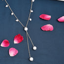 Oxidized  Small Leaf Design Pearl Necklace Set
