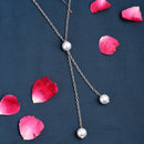 Oxidized  Pearl & Plain Chain Necklace Set