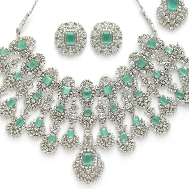 Kiara Advani Inspired Wedding Jewellery Set - SEA GREEN