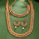 Gold Plated Traditional Maharani Haar Necklace with Earrings