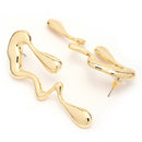 Gold Plated Abstract Drip Stylish Earrings