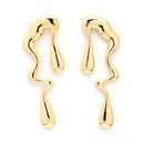 Gold Plated Abstract Drip Stylish Earrings