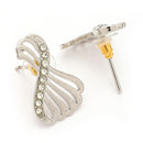 Stylish Twist Rhodium Plated Silver Toned Cubic Zirconia Studded Stud Earrings