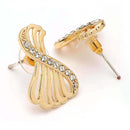 Stylish Twist Gold Plated Cubic Zirconia Studded Stud Earrings