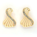 Stylish Twist Gold Plated Cubic Zirconia Studded Stud Earrings