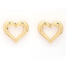 Gold Plated Heart Shaped Stud Earrings for Women & Girls