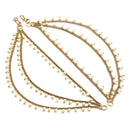 Traditional Gold Plated White Pearl Beaded Multi Layered Ear Chain Earrings