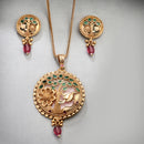 Gold Plated Stylish Pendent Set for Girls