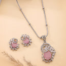Spiral Floral Oval Pendant Set for Women & Girls Necklace Jewellery Set