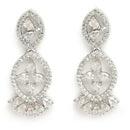 Rhodium Plated Silver Toned White American Diamond Studded Jewellery Set