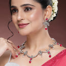 Oxidized Plated with Red Pearl & Stone Studded Jewellery Set
