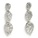 Rhodium Plated Silver Toned White American Diamond Studded Jewellery Set