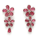 Rhodium Plated Silver Toned Pink American Diamond Studded Necklace Set