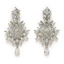 Rhodium Plated Silver Toned White American Diamond Studded Jewellery Set