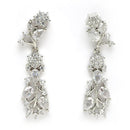 Rhodium Plated Silver Toned White American Diamond Studded Jewellery Set