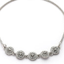 Rhodium Plated Silver Toned Cubic Zirconia Studded Adjustable Bracelet