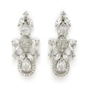 Rhodium Plated Silver Toned White American Diamond Stone Studded Jewellery Set