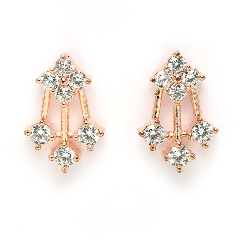 Rose Gold Plated American Diamond Studded Jewellery Set