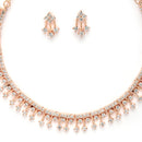 Rose Gold Plated American Diamond Studded Jewellery Set