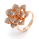 Rose Gold Plated White American Diamonds Studded Floral Shaped Pendant Combo