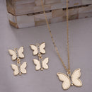 Gold-Plated Alloy Heart Design Pendant Necklace Set for Women