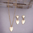 Gold Plated Alloy Heart Pendant Necklace Set for Women