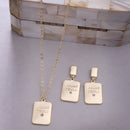 Gold Toned Alloy Yours Truly Pendant Necklace Set for Women