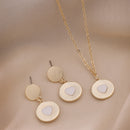 Gold Toned Alloy Enamled Heart Pendant Necklace Set for Women & Girls