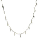 Rhodium Plated with Delicate Leaf & White Cubic Zirconia Studded Jewellery  Set