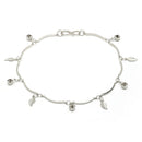 Rhodium Plated with Delicate Leaf & White Cubic Zirconia Studded Jewellery  Set