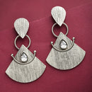 Oxidised Fusion CZ Studded Tribal Style Dangler Earrings