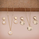 Gold Plated Stylish Pendent Necklace Combo Set For Woman