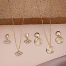 Minimalist Gold-Plated Disc Pendant Necklace Set
