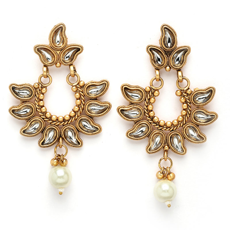 Gold Plated Traditional Maharani Haar Necklace with Earrings