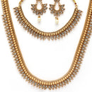 Gold Plated Traditional Maharani Haar Necklace with Earrings
