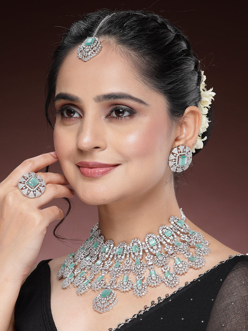 Kiara Advani Inspired Wedding Jewellery Set - SEA GREEN