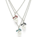 Oxidized Plated with Leaf & Pearl Design Set of 3 Pendants