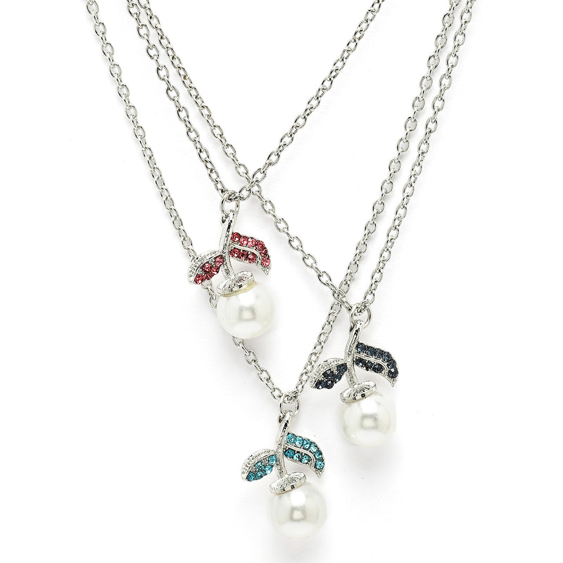 Oxidized Plated with Leaf & Pearl Design Set of 3 Pendants