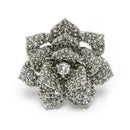 Rhodium Plated with White American Diamonds Studded Floral Shaped Pendent Combo Set