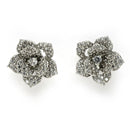 Rhodium Plated with White American Diamonds Studded Floral Shaped Pendent Combo Set